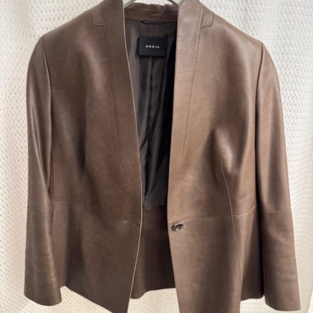 AKRIS Women's Brown Leather Jacket